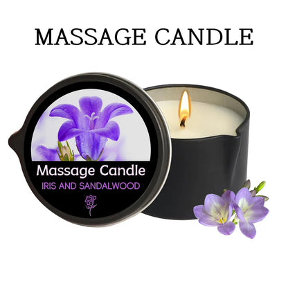 Massagekerze aus Sojawachs mit Amber und Vanille | Entspannende Aromatherapie-Kerze | Urlaubsgeschenk für Frauen