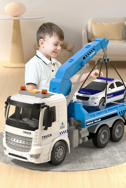 Inertia Rescue Crane Trailer Toy with Lights & Sounds
