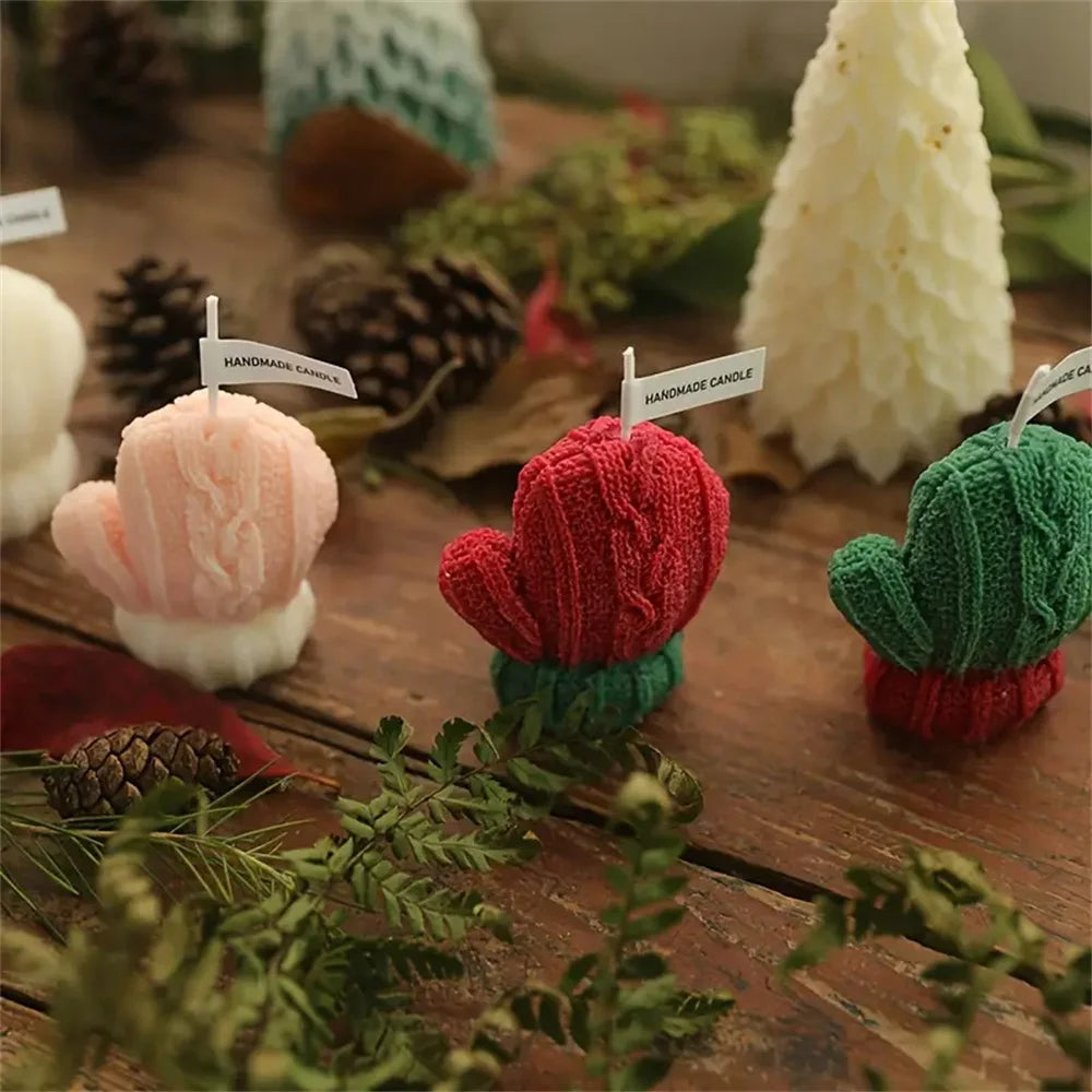 Christmas Gloves Scented Candle for Weddings Birthdays New Year Gift Photoprops Aromatherapy Candles Home Festive Ambiance Decor