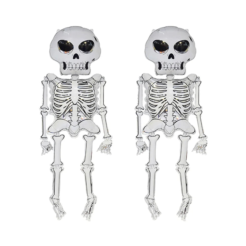 Halloween Standing Foil Balloons – Haunted House, Skull, Witch & Coffin Mylar Decorations