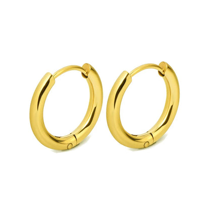 Stainless Steel Huggie Hoop Earrings – Small Gold or Silver Hoops
