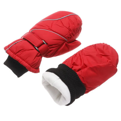 Guantes de esquí ajustables para niños – Guantes para nieve con forro de terciopelo (5–9 años)