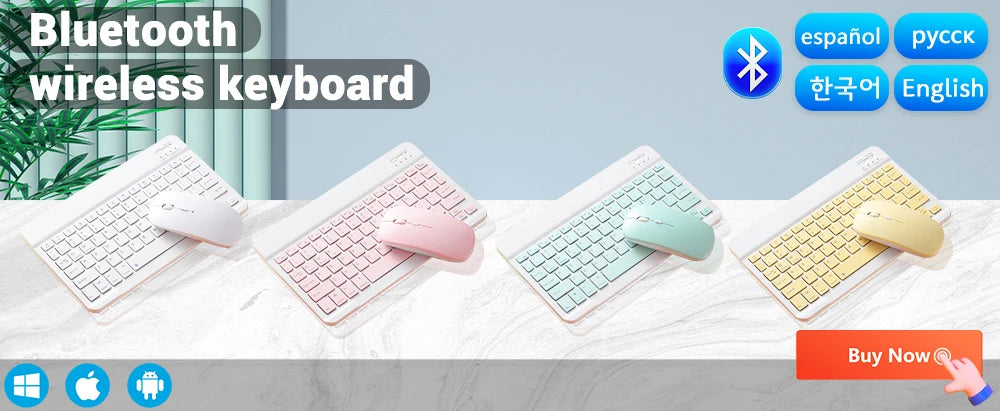 Bluetooth Keyboard & Mouse – Slim Wireless Set for Tablets & Laptops