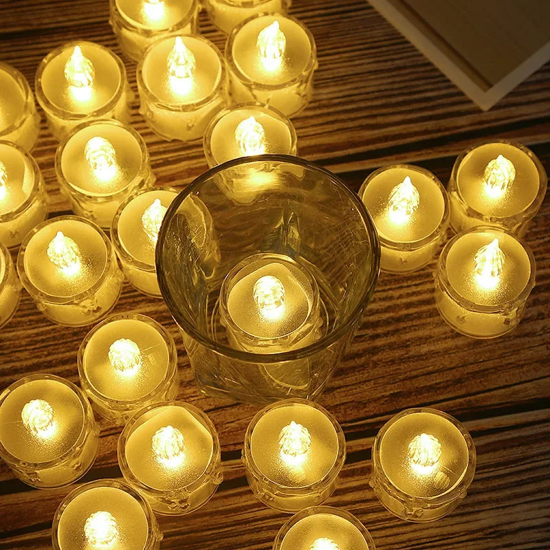 LED Flameless Pillar Candles Realistic Flickering Plastic Candle Night Light for Home Party Wedding Christmas Halloween Decor ﻿