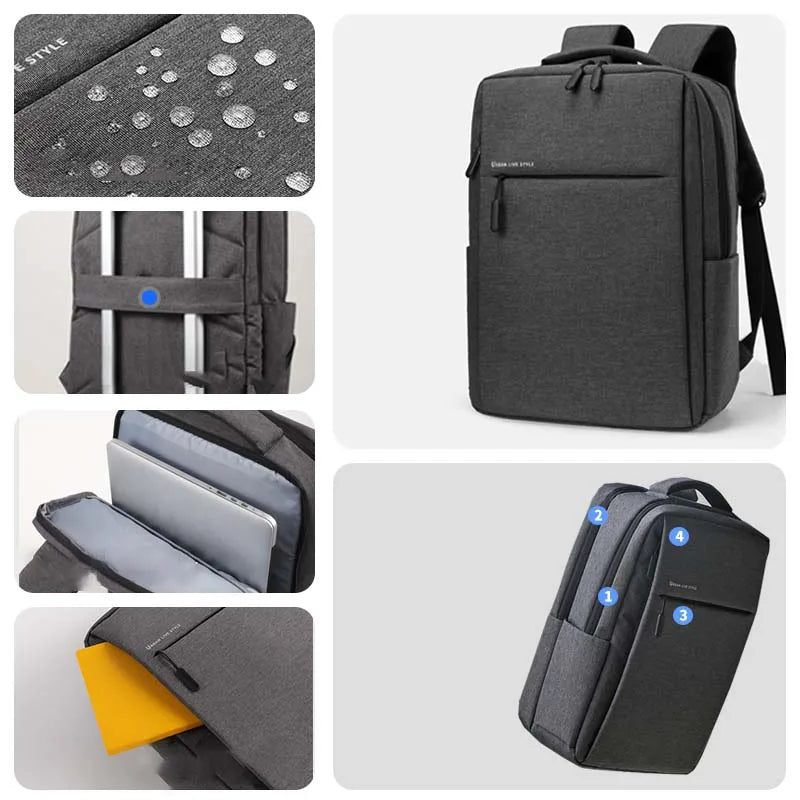 17.3" Laptop Travel Backpack - Large Capacity Waterproof Multi-Pocket Men's Bag