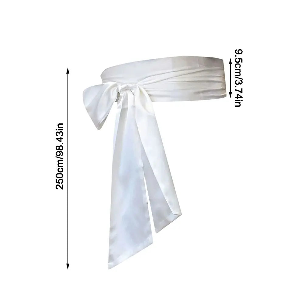 Satin Bow Waist Sash – Wide Ribbon Belt for Dresses, 20 Colours