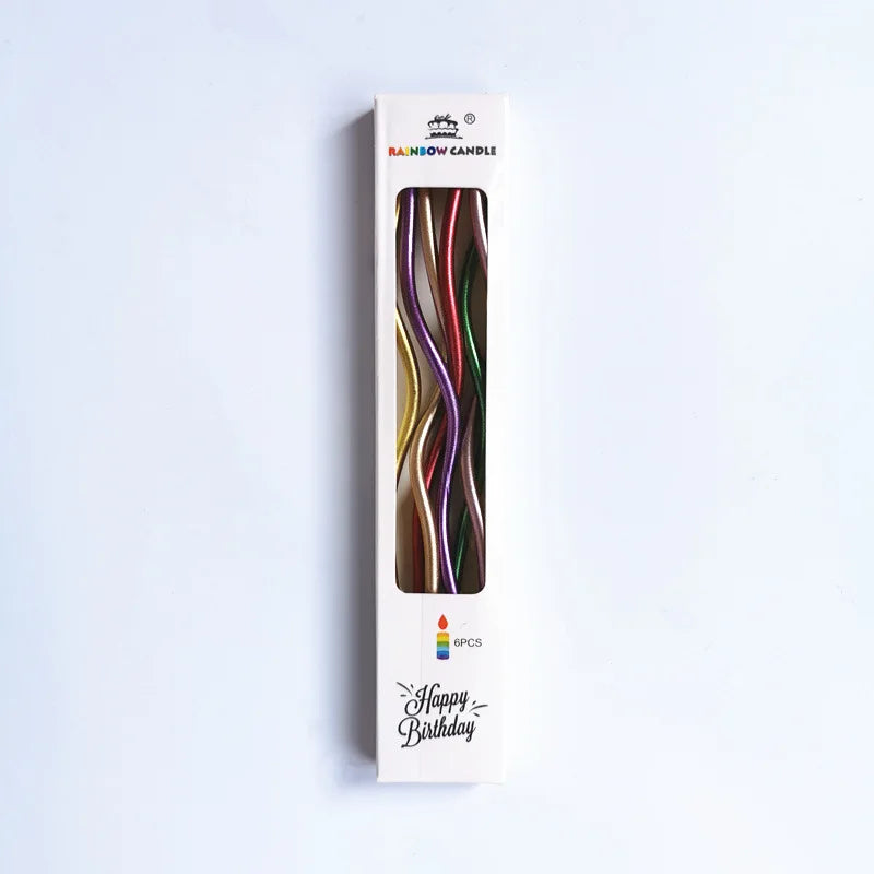 Birthday Cake Candles Smoke-Free Curved Cake Candles Curly Coil Candles Long For Birthday Cake Wedding Party Party Supplies