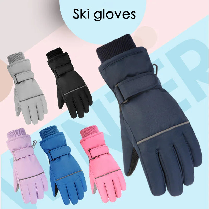 Kids' Insulated Ski Gloves – Plush-Lined Snow Gloves (Ages 4–13)