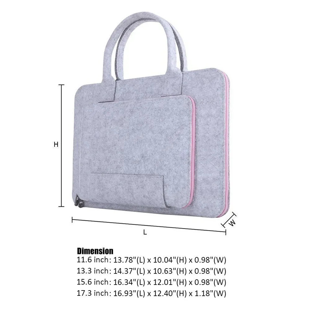 Felt Laptop Sleeve 11"-17" - Soft Notebook Case with Handle for Asus & Lenovo