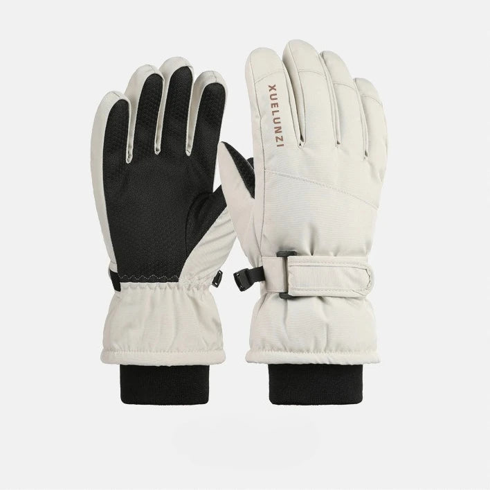 Kids' 5-Finger Ski Gloves with Hook-and-Loop Strap – Ages 6–12