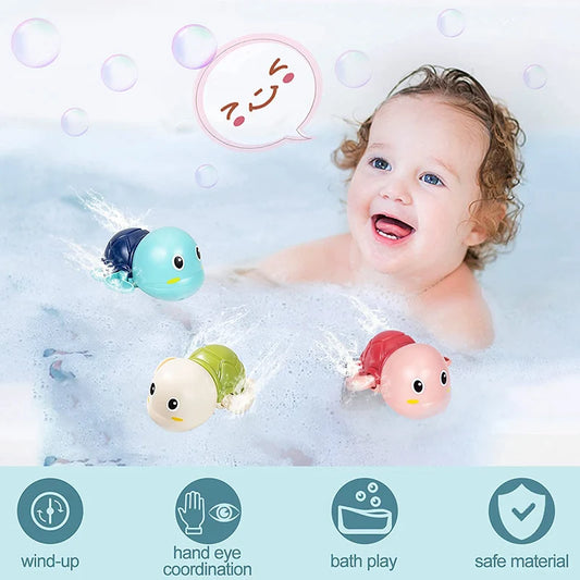 Wind-Up Bath Toys – Swimming Turtle, Duck & Whale for Kids