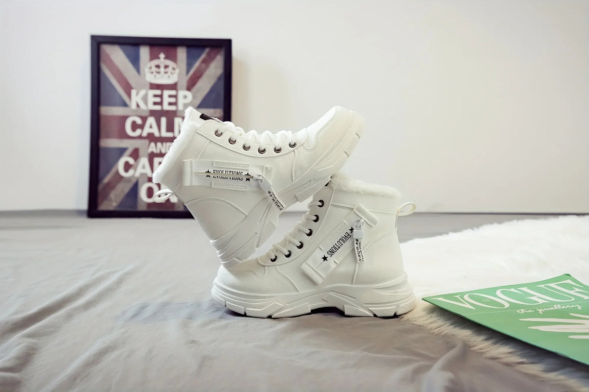 Winter Women Snow Boots Anti‑Slip Warm Fur Lined Martin Boots Casual Ankle Booties Fashion Outdoor Daily Wear Shoes