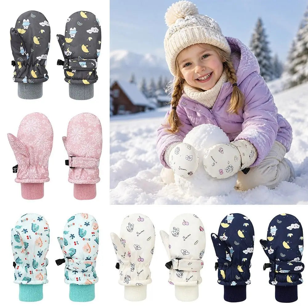 Little Kids' Thickened Snow Gloves – Water-Resistant (Ages 2–6)