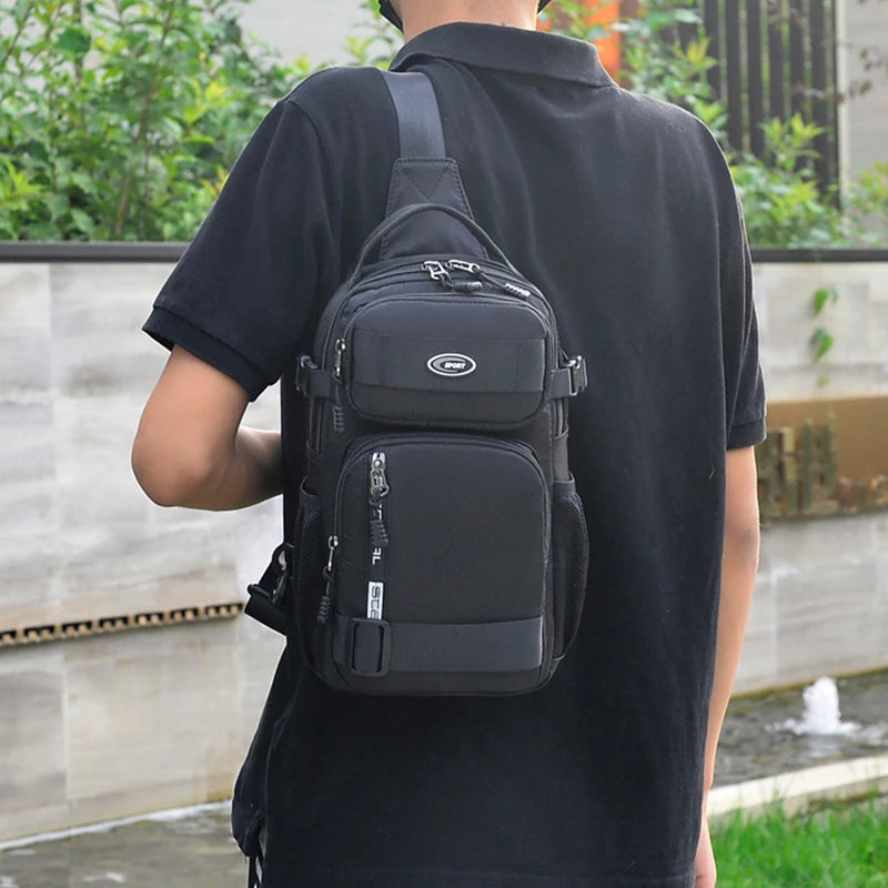 Water-Resistant Oxford Sling Chest Bag