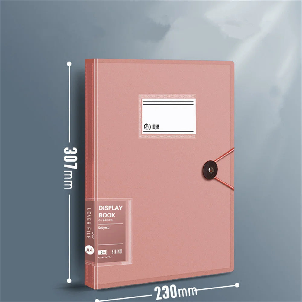 A4 File Folder 30 Pages Transparent Insert Paper Document Organizer Waterproof Booklet Information Books Office School Supplies
