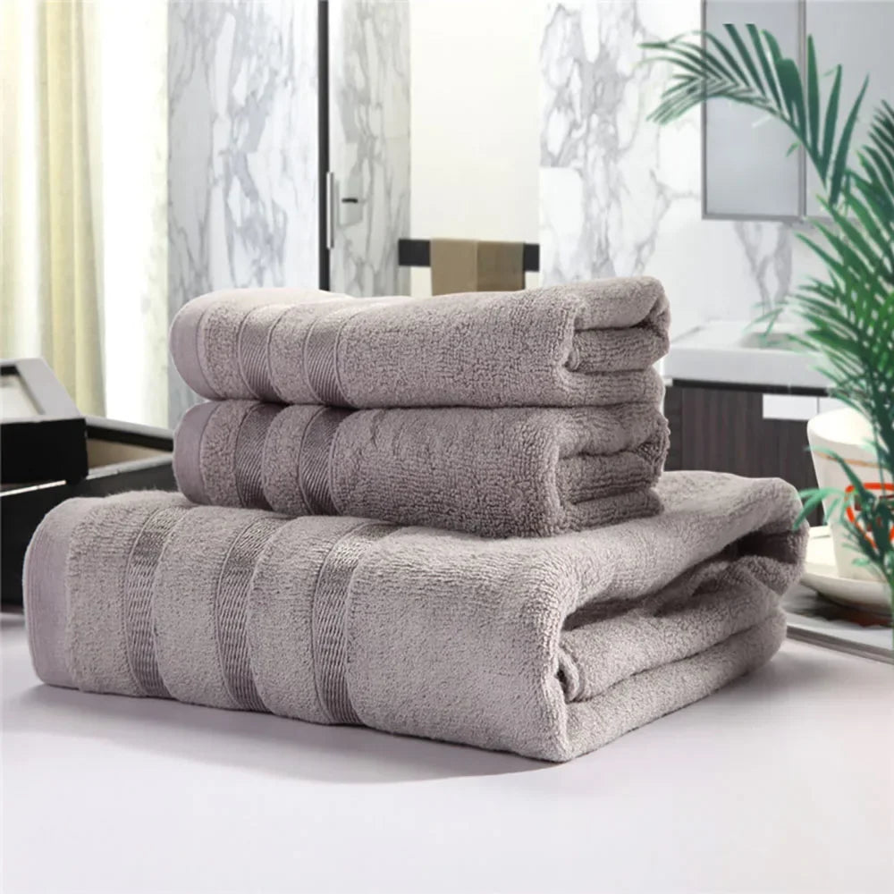 Bamboo Towel Set – 1 Bath Towel & 2 Hand Towels, 615 g