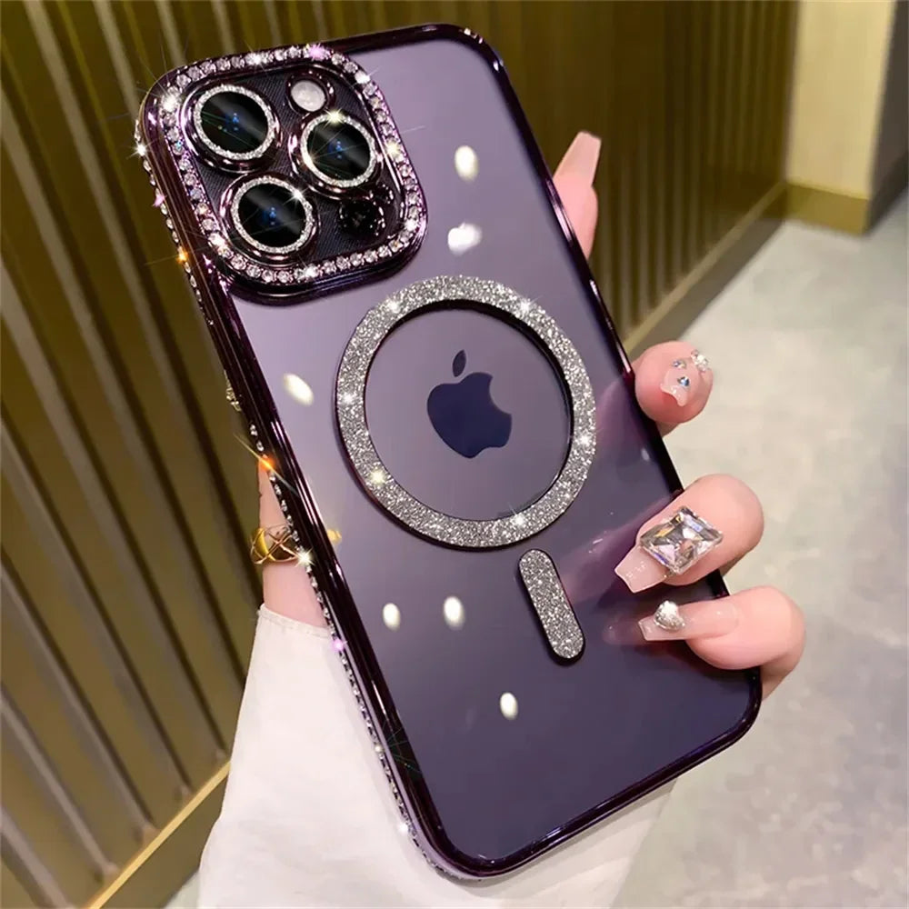 Glitter Clear Magnetic iPhone Case