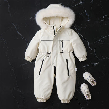 Kapuzen-Einteiler-Winter-Schneeanzug für Kinder