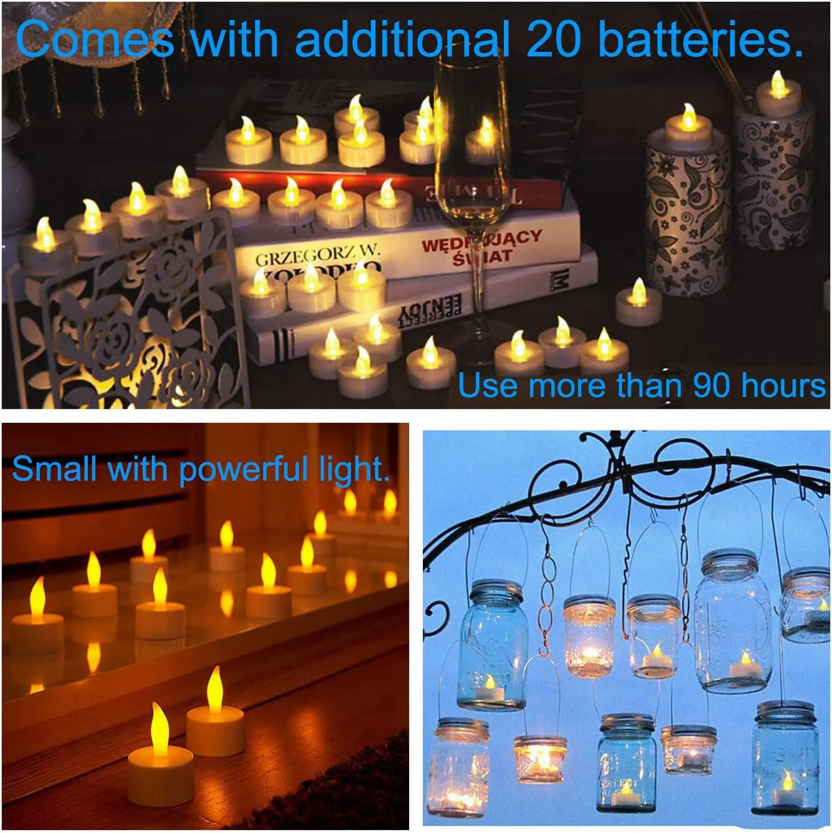 LED Candles 48/24/12 Pack Battery Operated Candles Batteries Lights Candles to Create Warm Ambiance Naturally Flickering Bright
