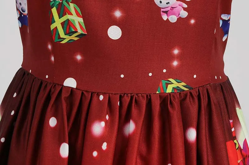 Women's Vintage-Style Printed A-Line Party Dress