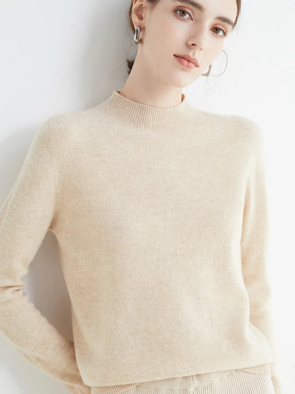 Women's Mock Neck Knit Sweater – Soft Basic Pullover