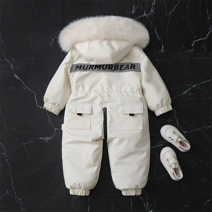 Kapuzen-Einteiler-Winter-Schneeanzug für Kinder