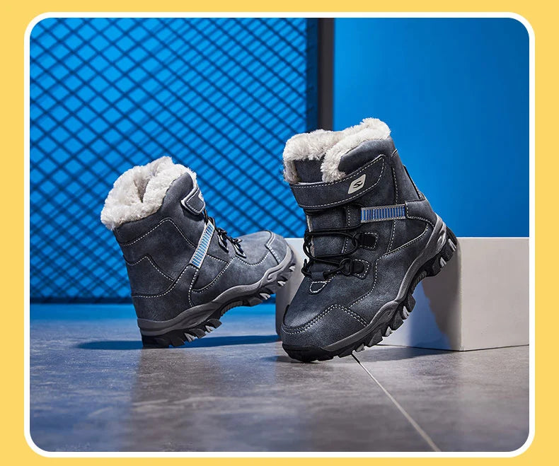 Kids' Slip-On Plush-Lined Winter Ankle Shoes