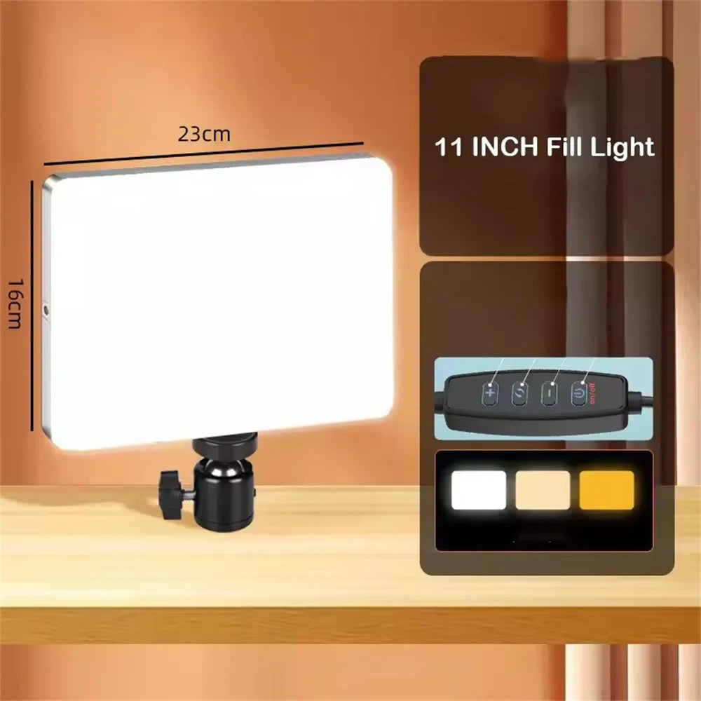 11-Inch Bi-Colour LED Panel Light – Dimmable Photography Fill Light