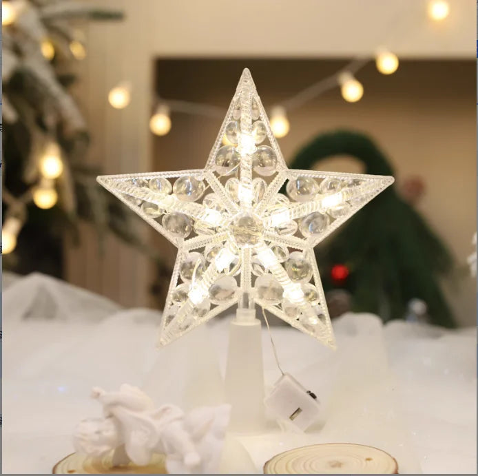 Glitter Star Christmas Tree Topper – 15 cm Sparkling Star Ornament