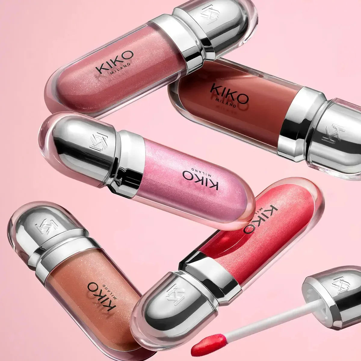 Original Kiko 3D Mirror Lip Glaze Waterproof Non Fading and Non Stick Cup Gentle Bean Paste Color Fine Shiny Point Charm Red