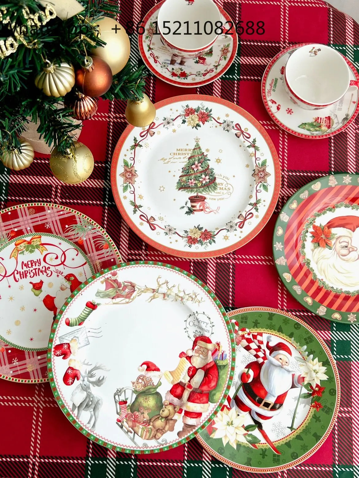 Santa Christmas Plate, Cup & Saucer Tableware