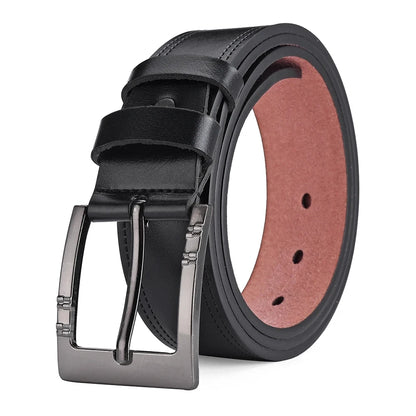 Cintura classica da uomo con fibbia a spillo – Cintura nera in similpelle per jeans