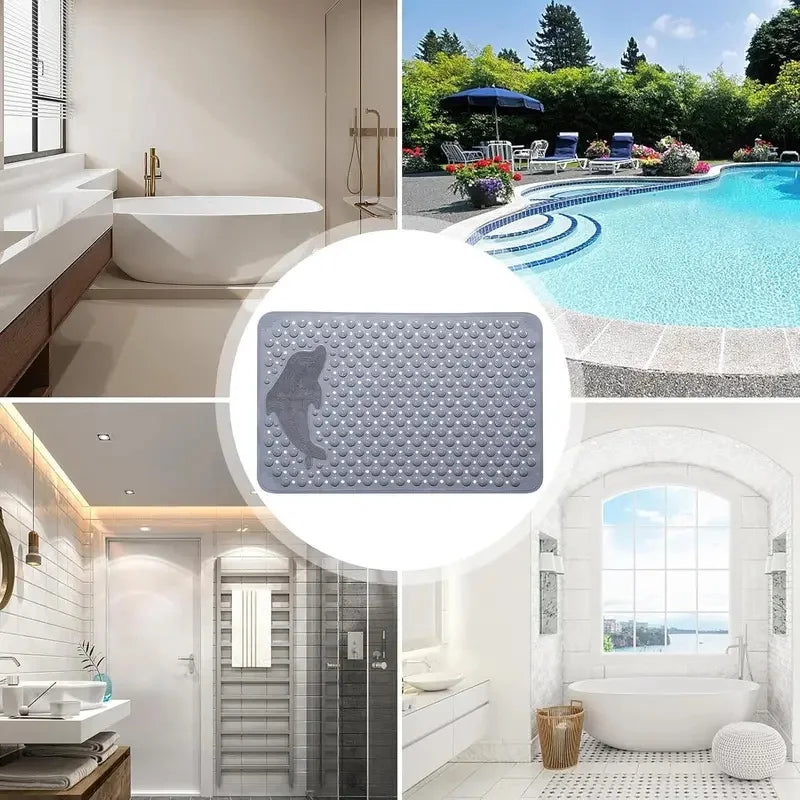 Dolphin Non-Slip Bath Mat with Suction Cups, 35 x 70 cm