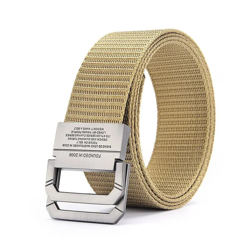 Canvas Webbing Belt with Alloy Buckle – Casual Outdoor Belt for Men & Women