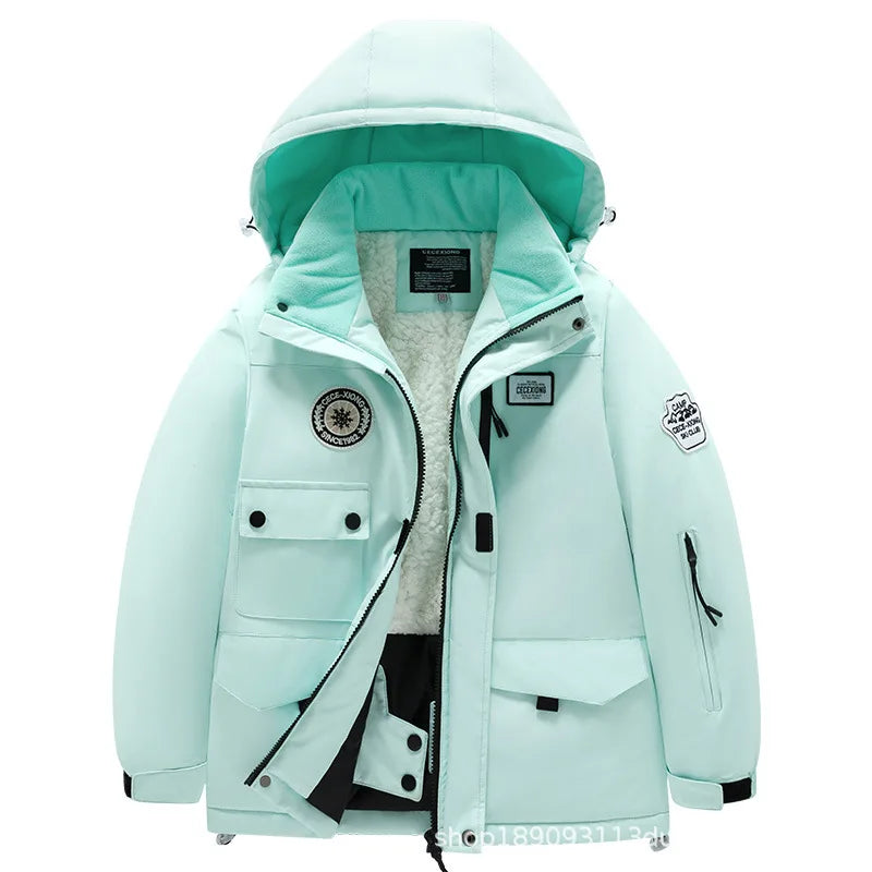 Children's Ski Suit Girls Boys Outdoor Thickened Waterproof Windproof Warm Teenager Ski Pants Equipment 100-165cm