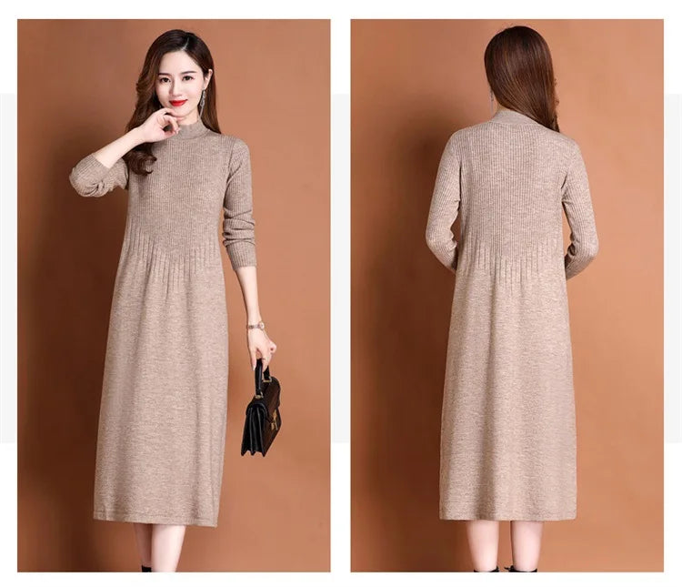 Women's Ankle-Length A-Line Dress with Appliqué