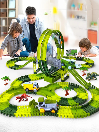 Dinosaur Magic Race Track Set – Flexible Climbing Track with Cars