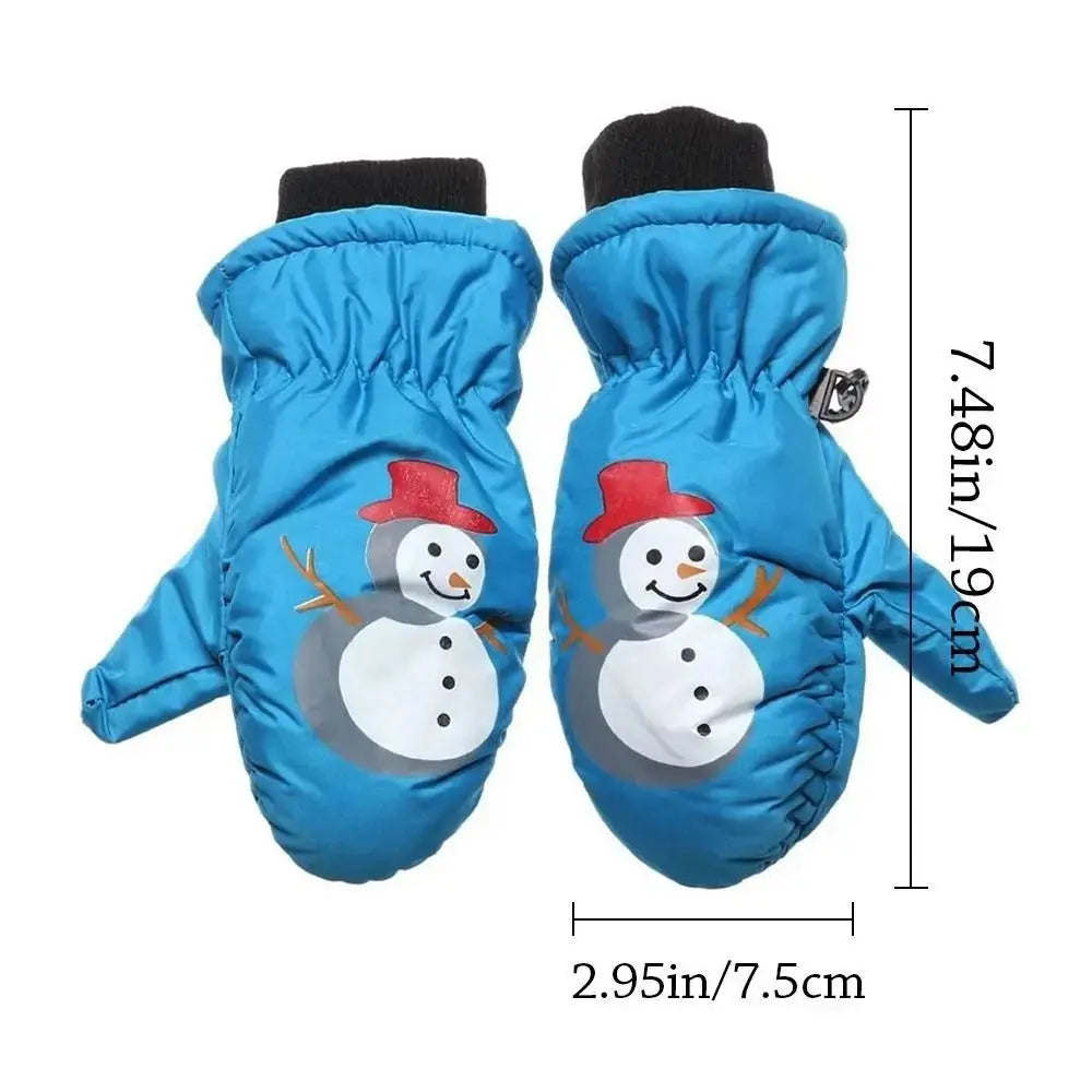 Kids' Snowman Ski Mittens – Warm Windproof Snow Mittens (Ages 2–5)