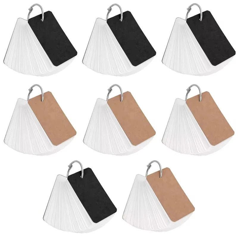 Kraft Paper Blank Flashcards with Binder Rings Spiral Notepads Detachable Kids Mini Notebooks Study Cards Book Kawaii Stationery
