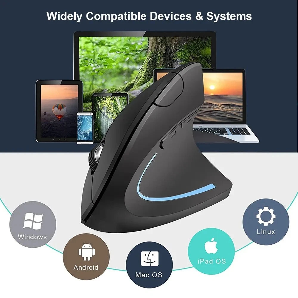 Vertical Ergonomic Wireless Mouse – 2.4 GHz, Adjustable DPI