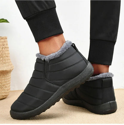 Botas de invierno sin cordones para hombre con forro de felpa HAJINK
