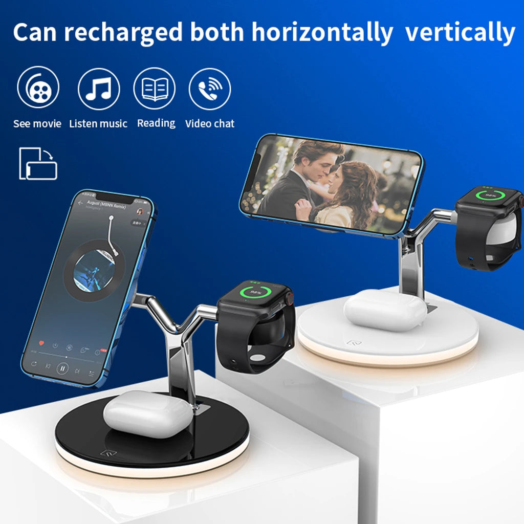 3-in-1 Magnetic Wireless Charger for Phone, Watch & Earbuds
