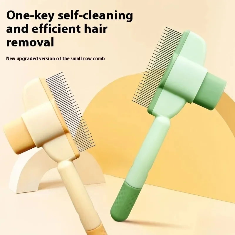 Self-Cleaning Pet Grooming Comb – Push-Button Hair Remover Brush for Dogs & Cats