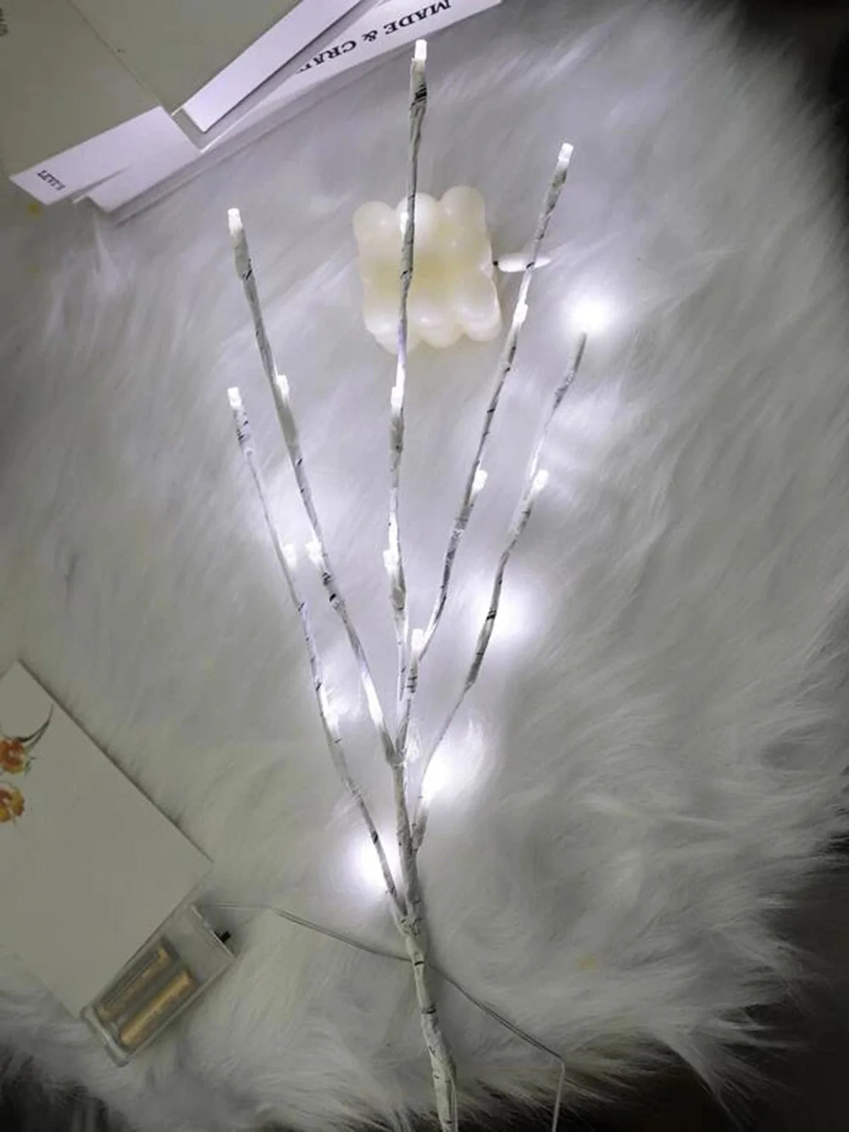 Lighted White Birch Branch – 20 LED Battery Fairy Light Decor