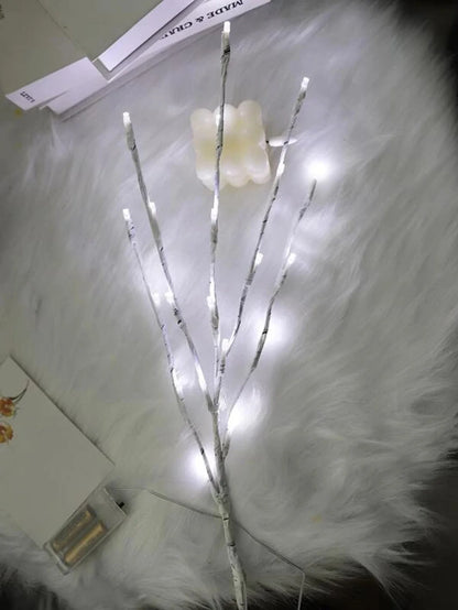 Beleuchteter Weißbirkenzweig – 20 LED Batterie-Lichterketten-Deko