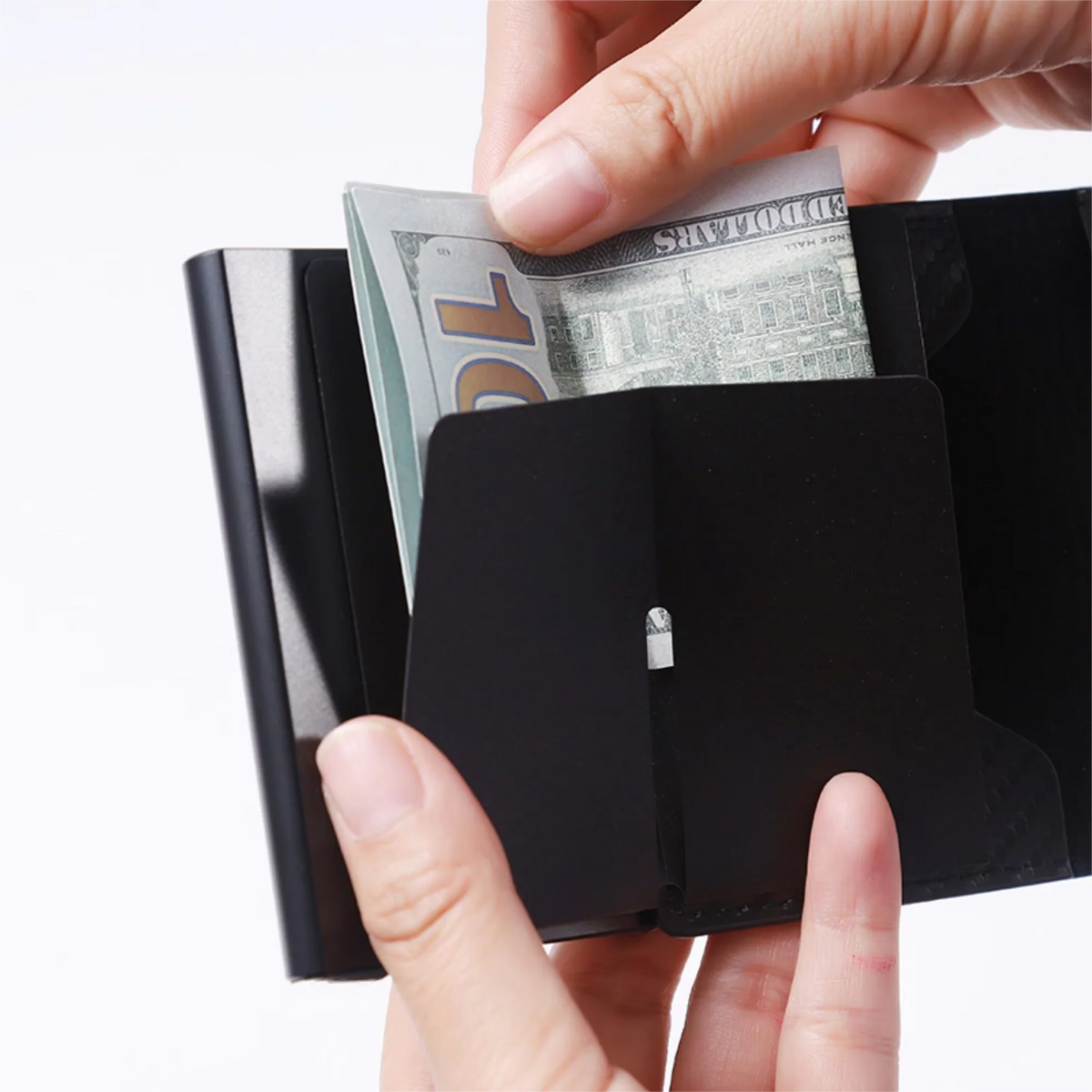 Pop-Up RFID Card Holder Wallet – Slim PU Leather Minimalist Wallet