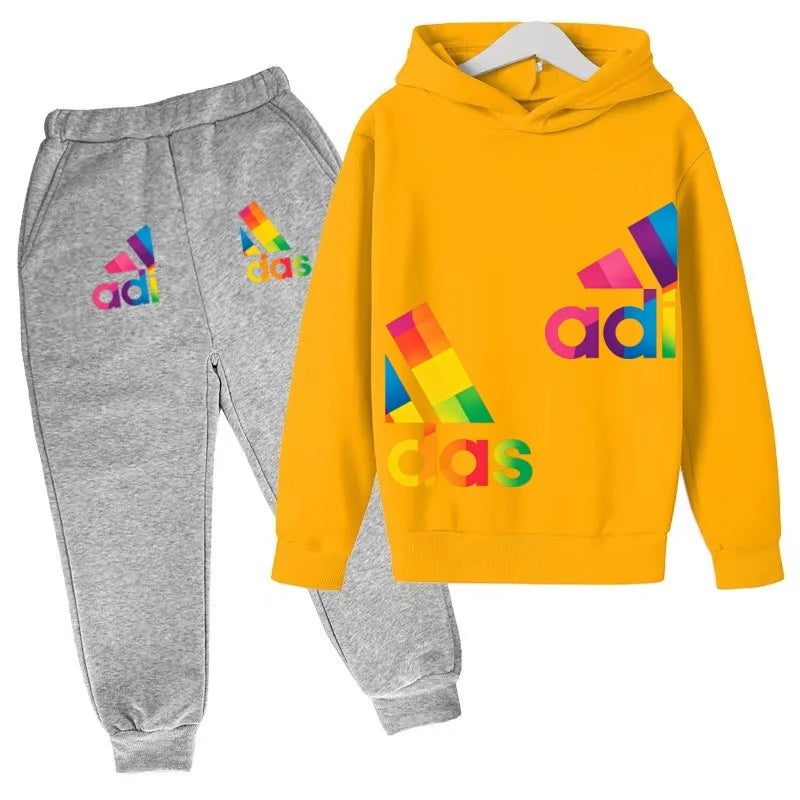 Kids' Printed Sweatshirt & Pants Set - 2-Piece Casual Sports Outfit, Ages 3-12