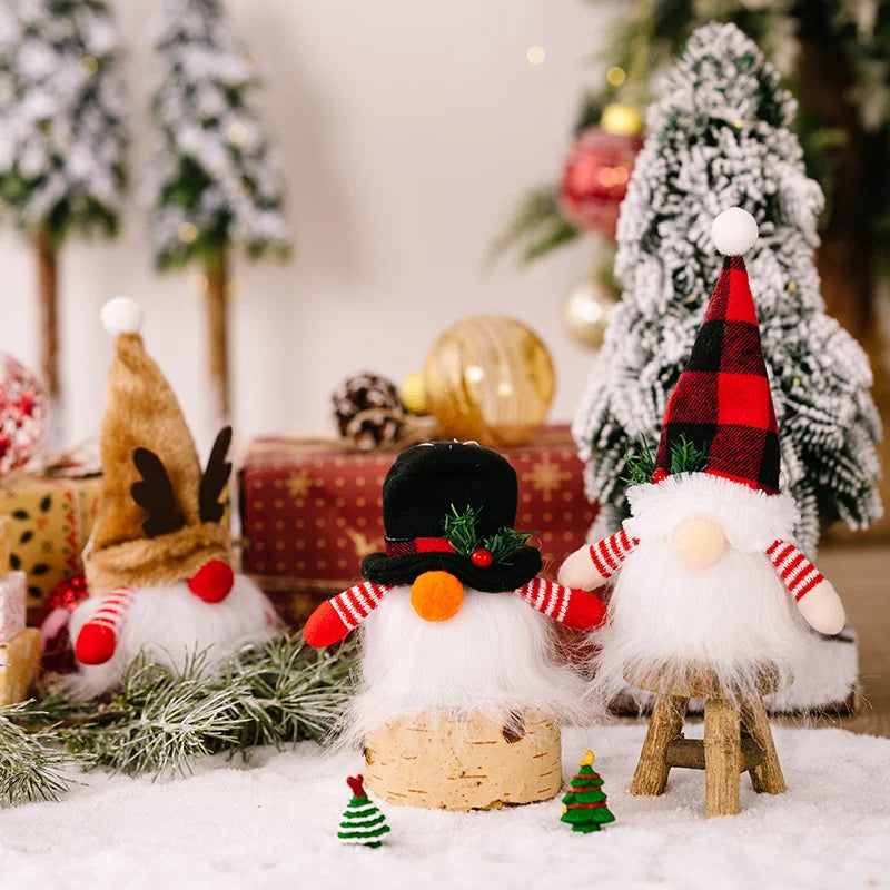 Light-Up Christmas Gnome Plush Ornament – LED Santa Gnome Decor