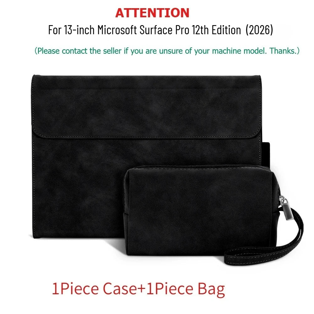 Folio Case for Microsoft Surface Pro 13-inch (12th Edition) 2026 Multi-Angle Stand PU Leather Protective Cover with Pen Holder