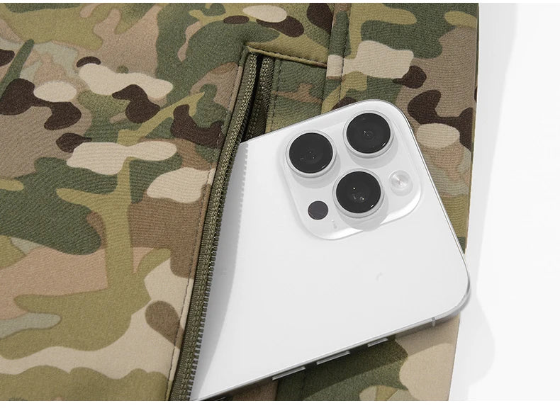 Men's Military Soft Shell Tactical Jacket Winter Warm Fleece Hunting Jackets Outdoor Hiking Fishing Hooded Multi-pockets Coat